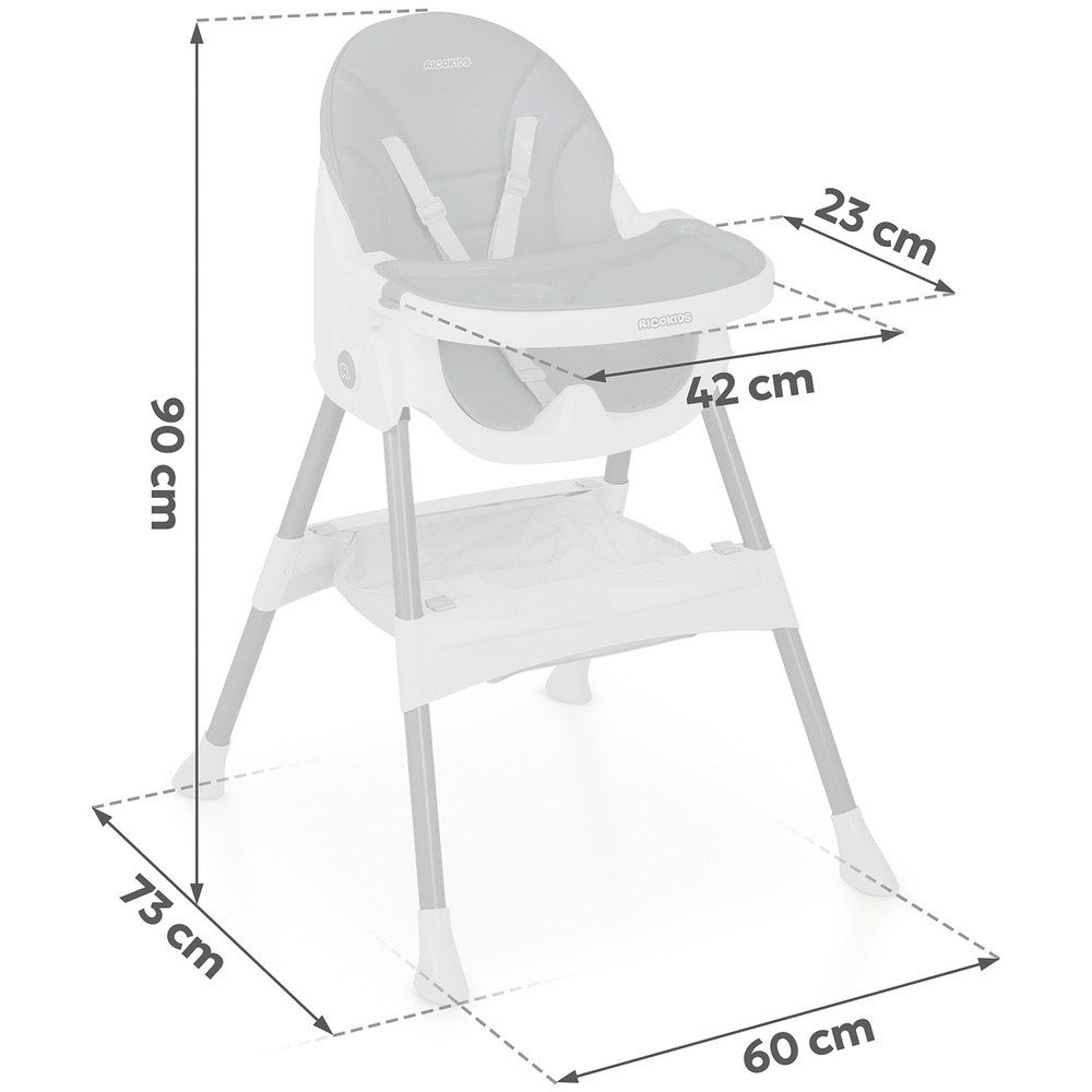 Krzesełko do karmienia Mani szare