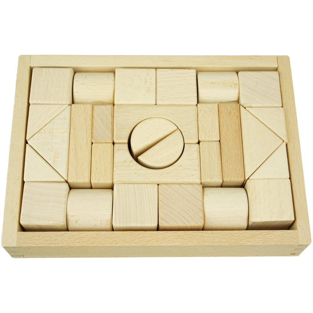 Duże drewniane klocki Sorter konstrukcyjne naturalne