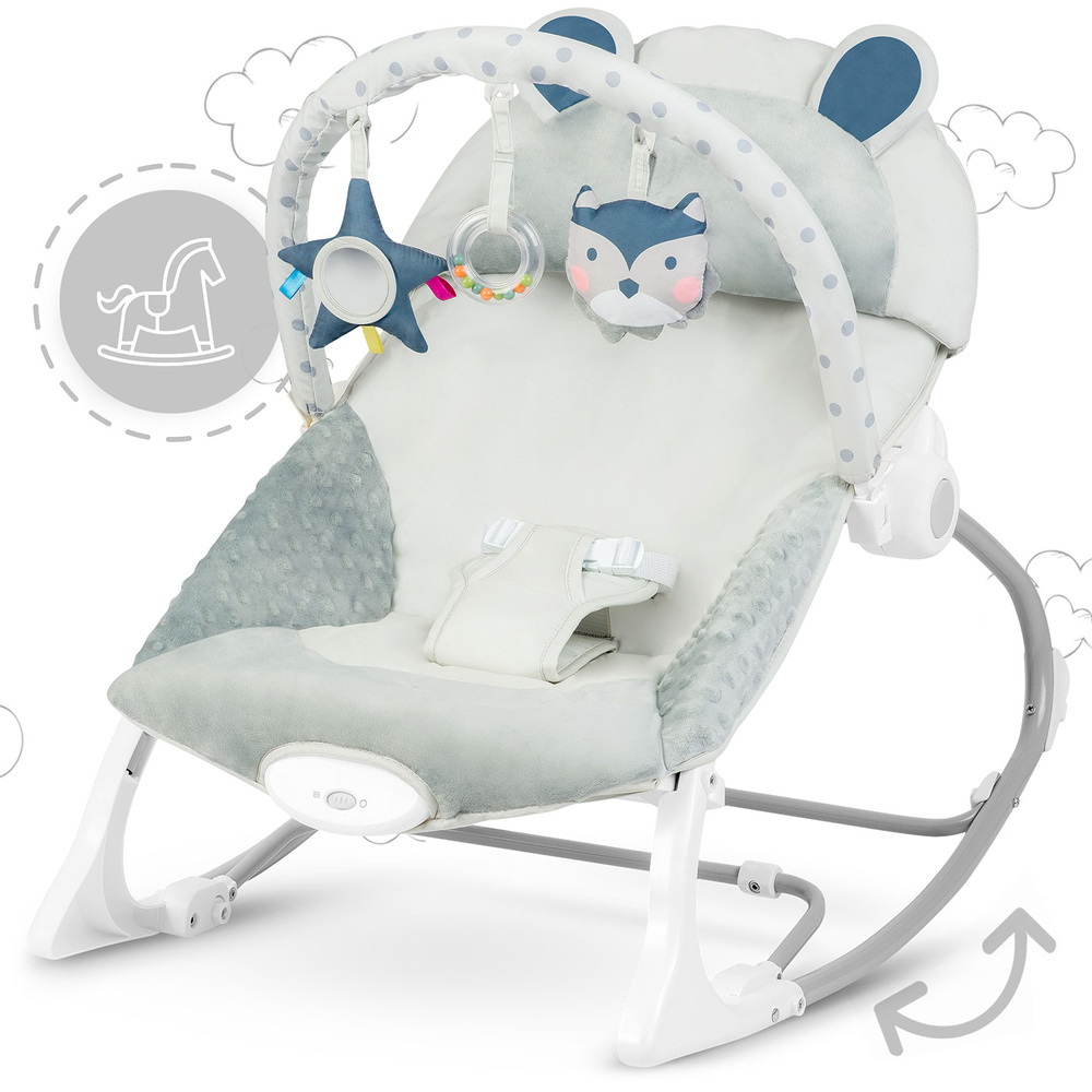 Leżaczek bujaczek z wibracją  - szary