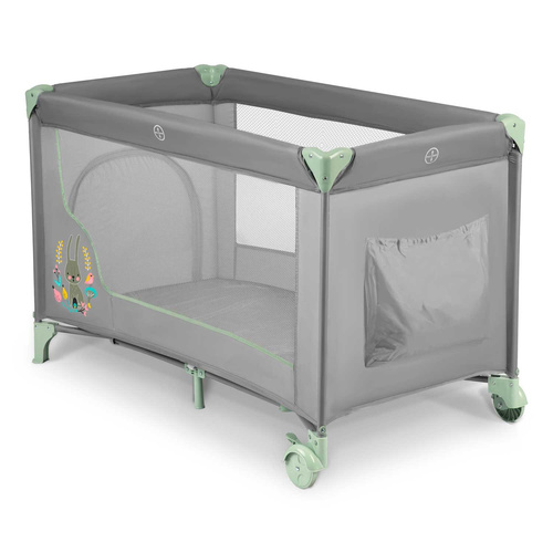 Łóżeczko turystyczne 125 x 65 x 78 cm szaro-miętowe