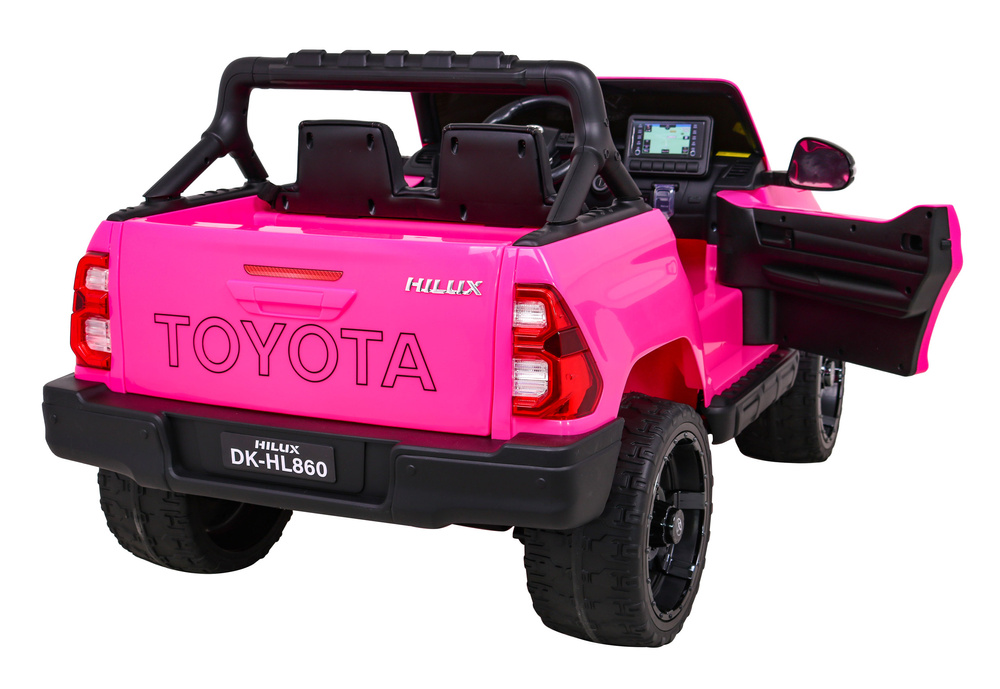 Toyota Hilux na akumulator dla dzieci Różowy + Napęd 4x4 + Pilot + 2 bagażniki + Radio MP3 + LED