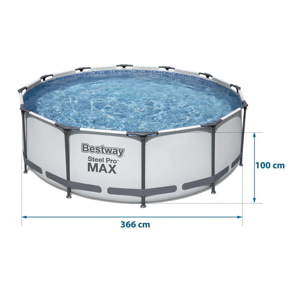 Basen ogrodowy stelażowy 366 x 100 cm zestaw 17w1 Bestway 56418