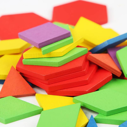 Drewniana układanka edukacyjna Montessori mozaika puzzle kreatywna gra