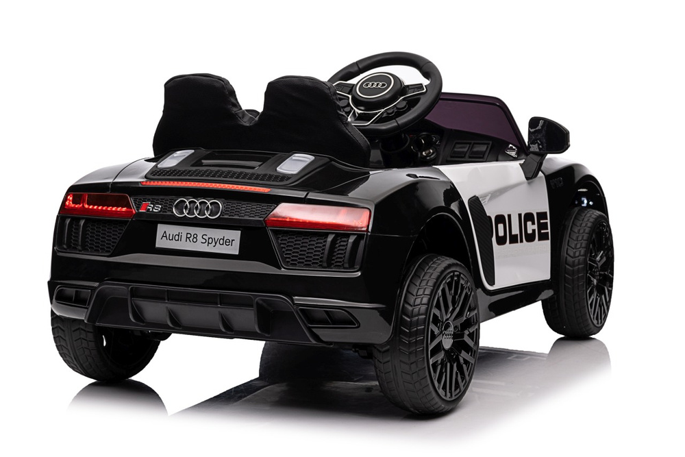 Audi R8 Policja na akumulator dla dzieci + Pilot + EVA + Wolny Start + MP3 LED