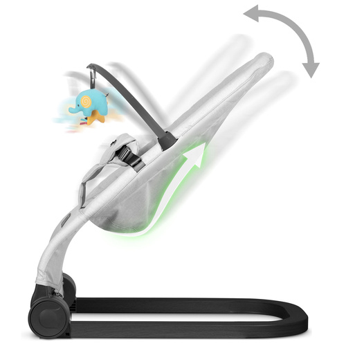 Leżaczek bujaczek z zabawkami - jasno szary