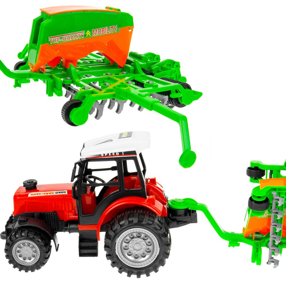 Traktor z siewnikiem ciągnik z maszyną rolniczą