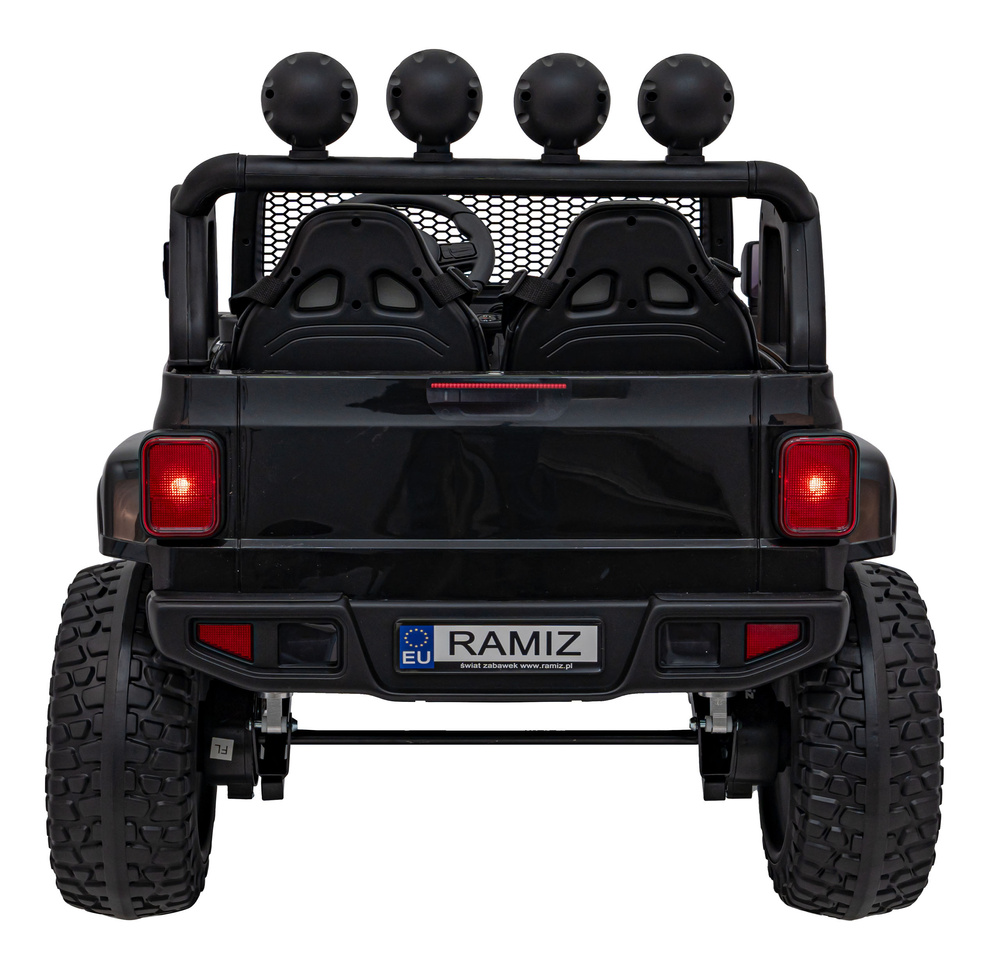 Auto terenowe OFF-ROAD 3.0 dla dzieci Czarny + Pilot + Wolny Start + Pasy + Audio LED