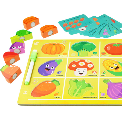 Drewniana układanka puzzle warzywa do krojenia na rzep tablica