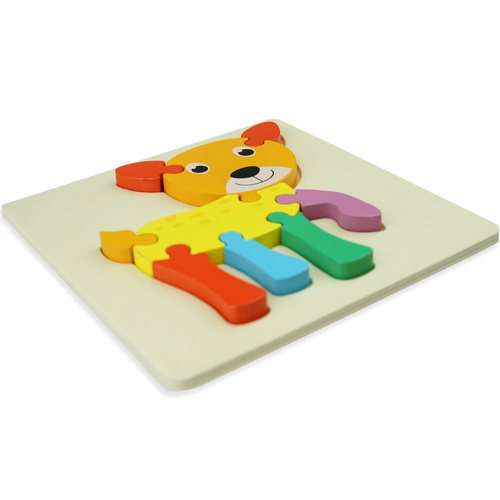 Drewniana kolorowa układanka puzzle sarenka drewniane