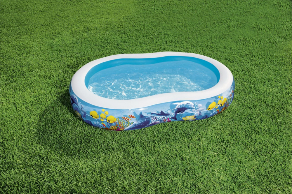 Basen dmuchany Morska Głębina 262x157x46cm dla dzieci 3+ BESTWAY + Łatka naprawcza