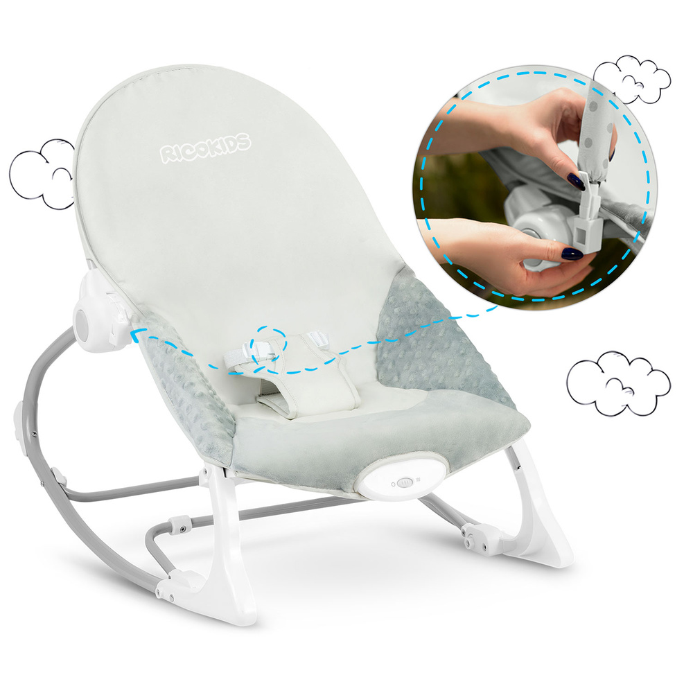 Leżaczek bujaczek z wibracją  - szary