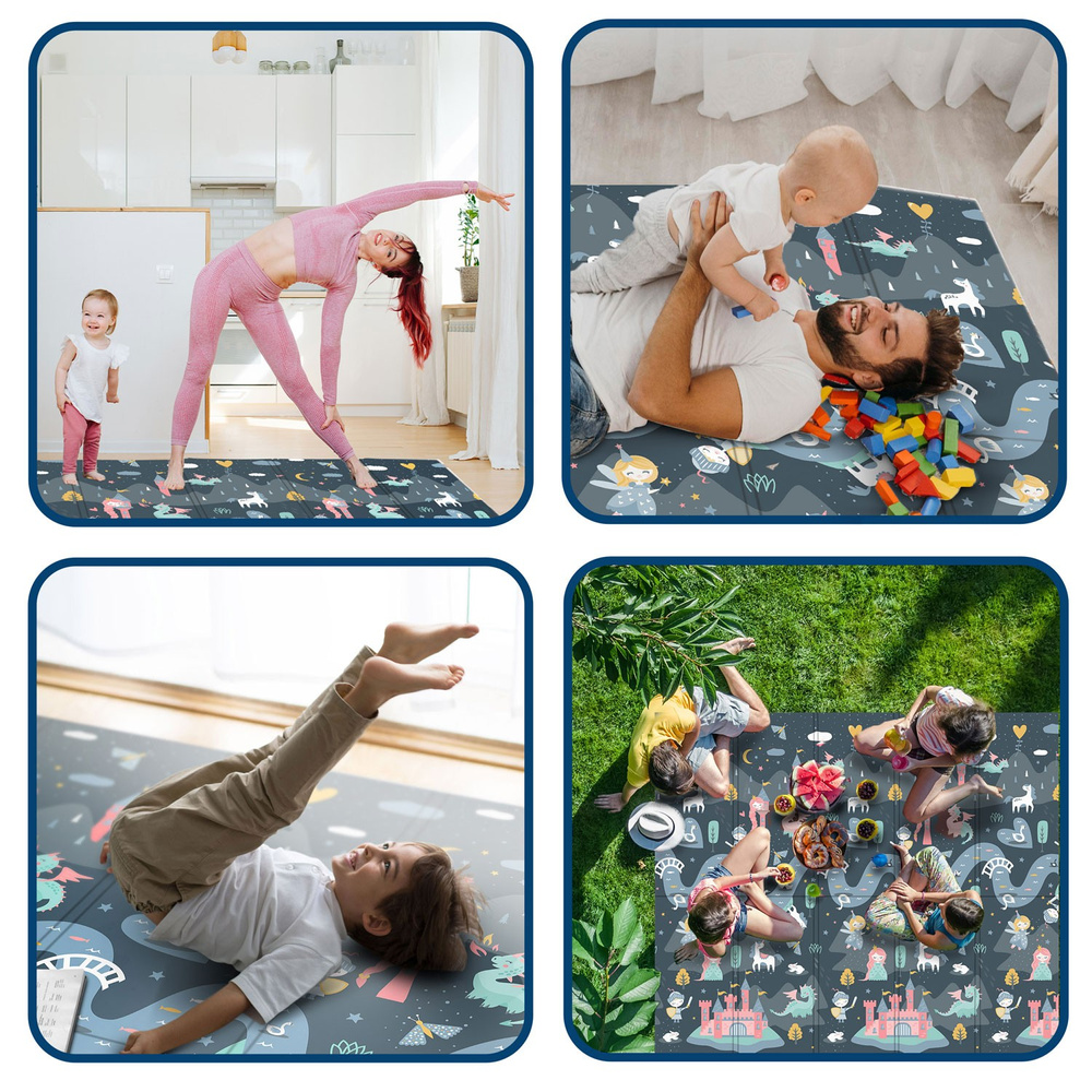 Mata piankowa edukacyjna składana 200 x 150 x 1 cm