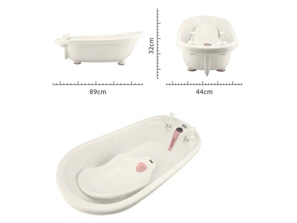 Wanienka z czujnikiem temperatury 90 x 45 x 23 cm KINDERSAFE różowa