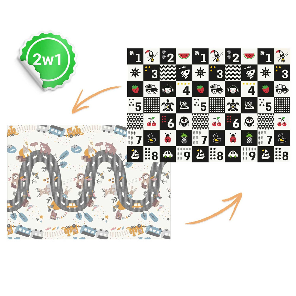 Mata piankowa edukacyjna składana 200 x 150 x 1 cm