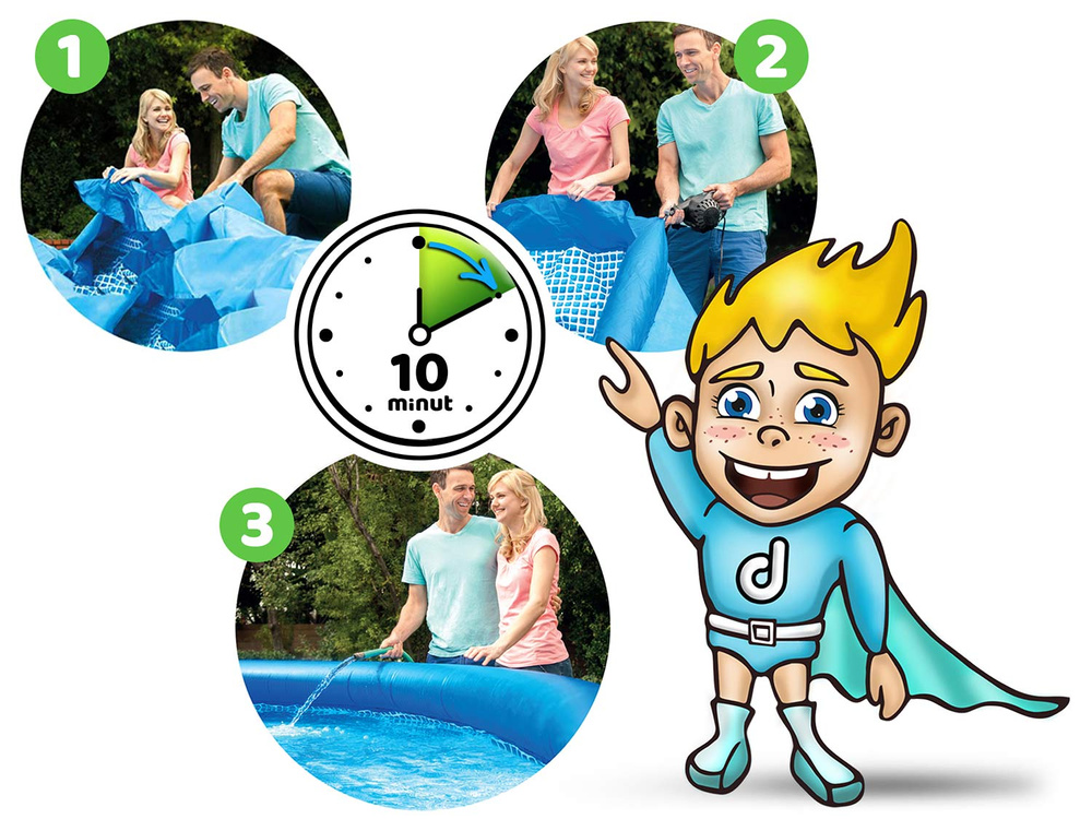 Basen rozporowy 305 x 76 cm INTEX 28122 + Pompa + pokrywa