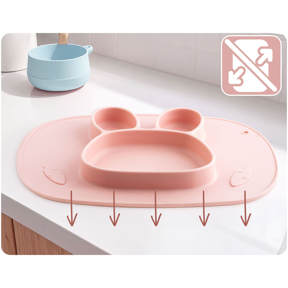 Talerzyk dla dzieci silikonowy do karmienia Królik 