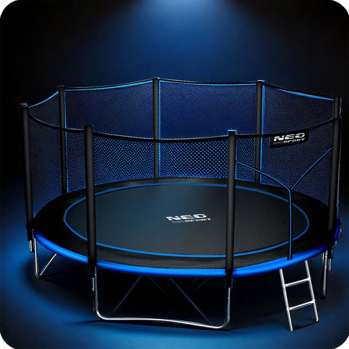 Trampolina ogrodowa 12ft/374cm z siatką zewnętrzną i drabinką Neo-Sport