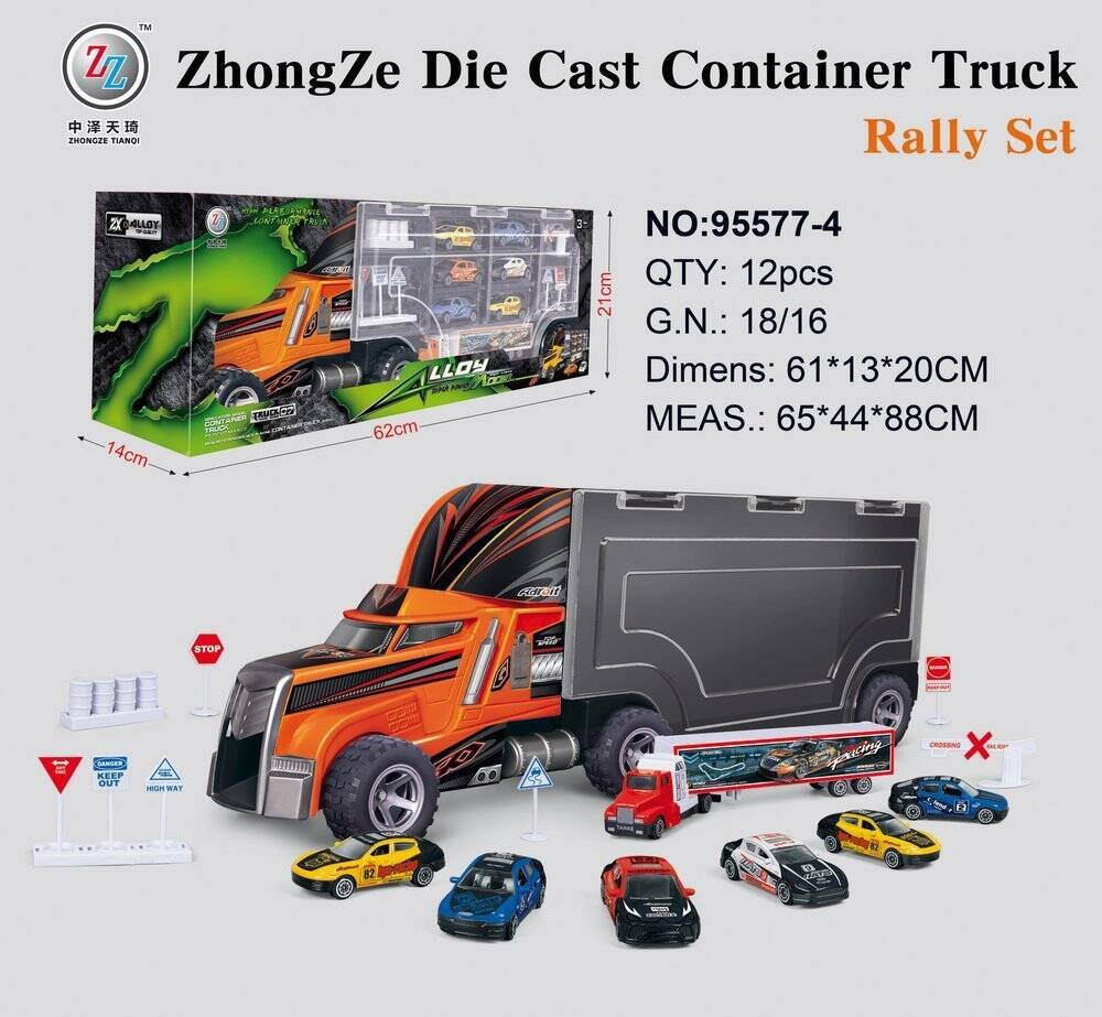 Ciężarówka duża +7 aut znaki drogowe samochody zestaw OUTLET