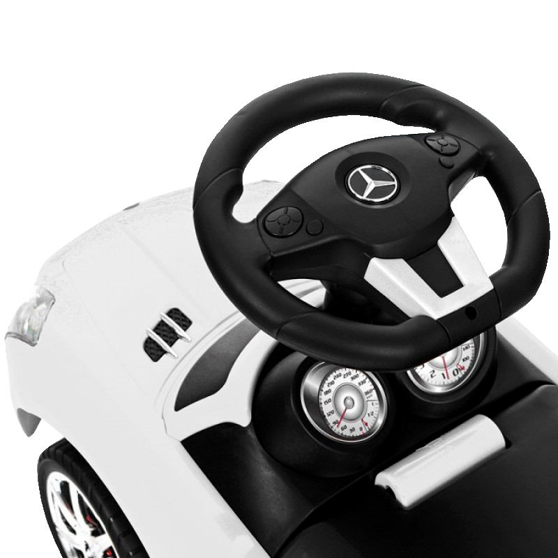 Jeździk 3w1 pchacz auto Samochód dla dzieci Mercedes Biały melodie klakson