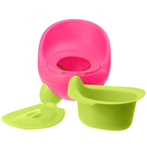 Nocniczek z klapką KINDERSAFE Różowo-zielony