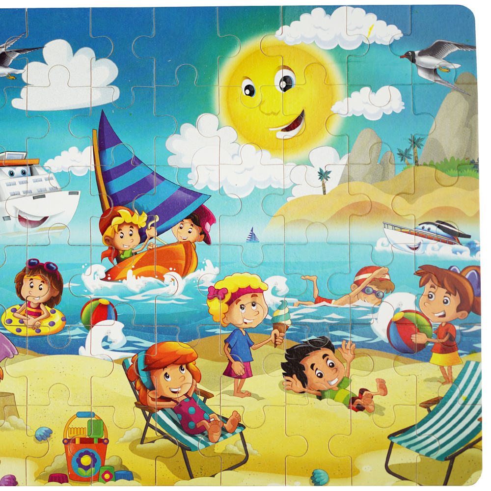 Kolorowa układanka puzzle dla dzieci 40 el. plaża morze