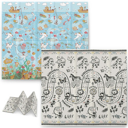 Mata piankowa edukacyjna składana 200 x 180 x 1 cm ocean-safari