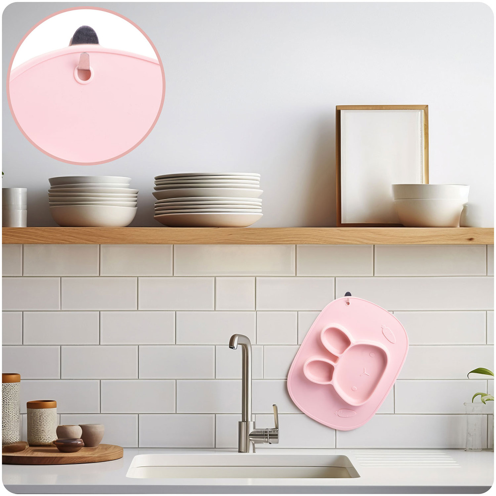 Talerzyk dla dzieci silikonowy do karmienia Królik 