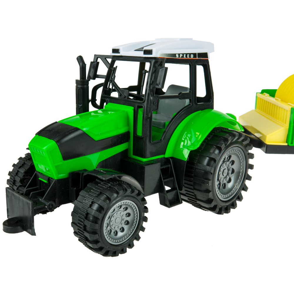 Traktor ciągnik  z przyczepą do bel słomy Farma maszyna rolnicza
