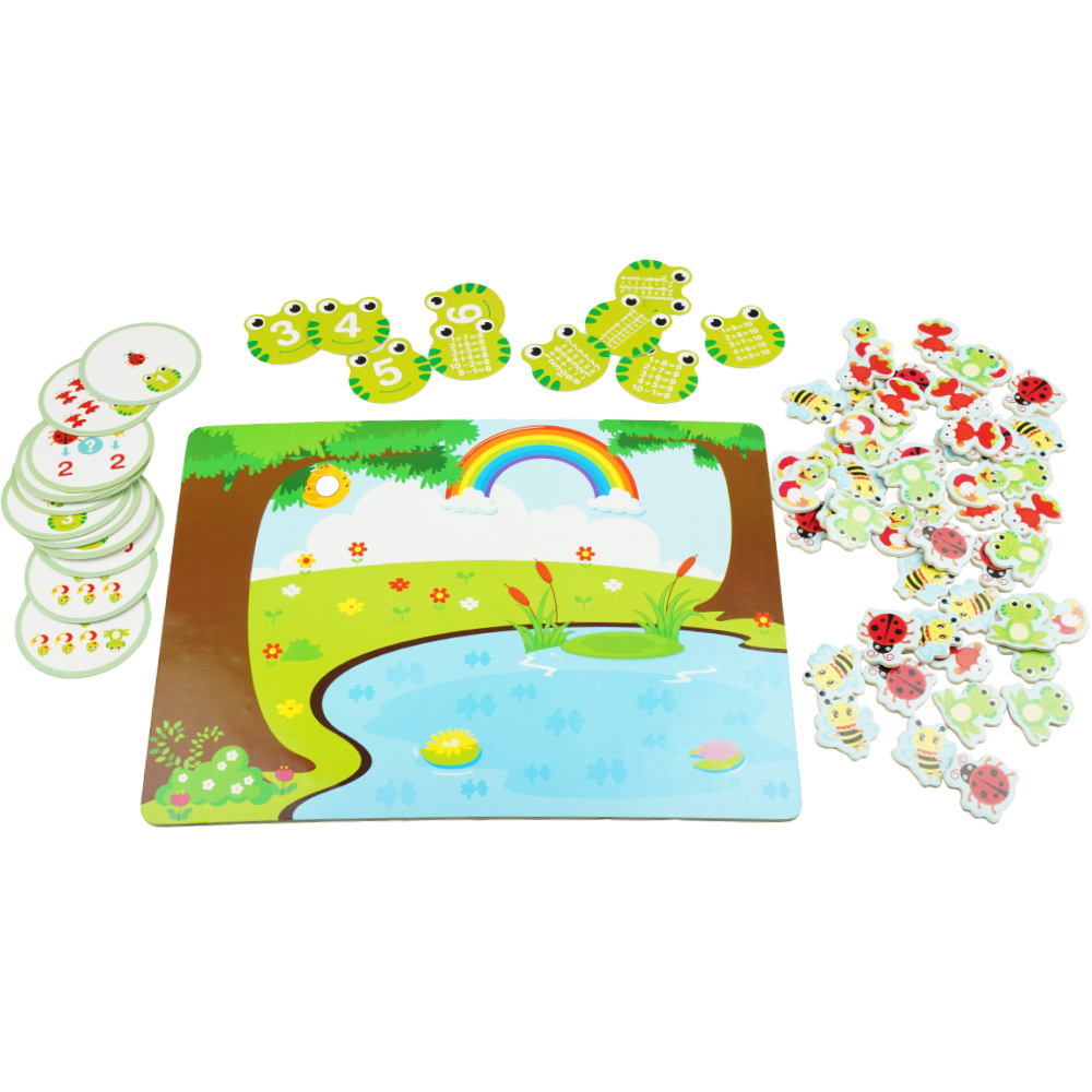 Drewniana kolorowa układanka z łamigówką puzzle magnetyczne -OUTLET