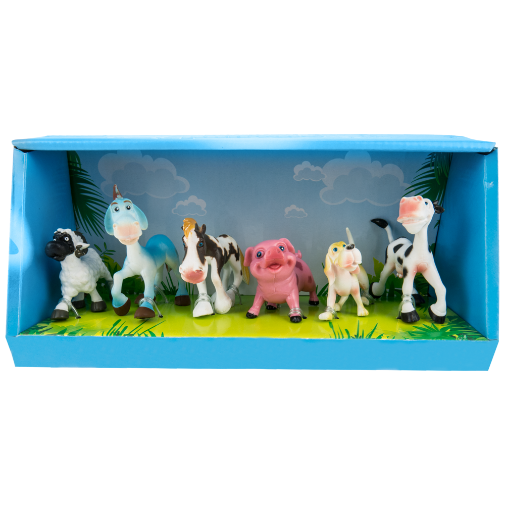 Zestaw zwierząt gumowych Farma figurki Gospodarstwo 6 sztuk