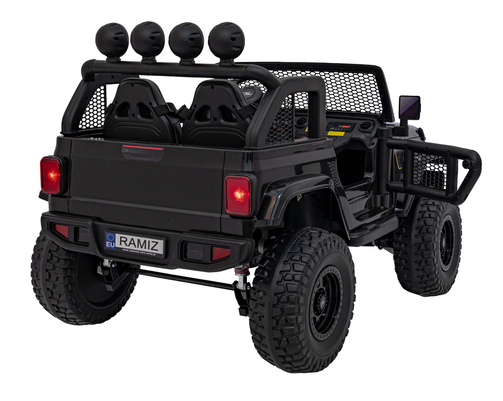 Auto terenowe OFF-ROAD 3.0 dla dzieci Czarny + Pilot + Wolny Start + Pasy + Audio LED