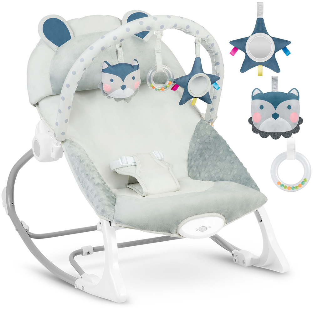 Leżaczek bujaczek z wibracją  - szary