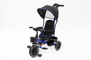 Rowerek trójkołowy obracany 2w1 wózek granatowy