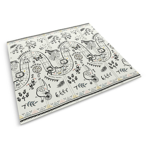 Mata piankowa edukacyjna składana 200 x 180 x 1 cm ocean-safari