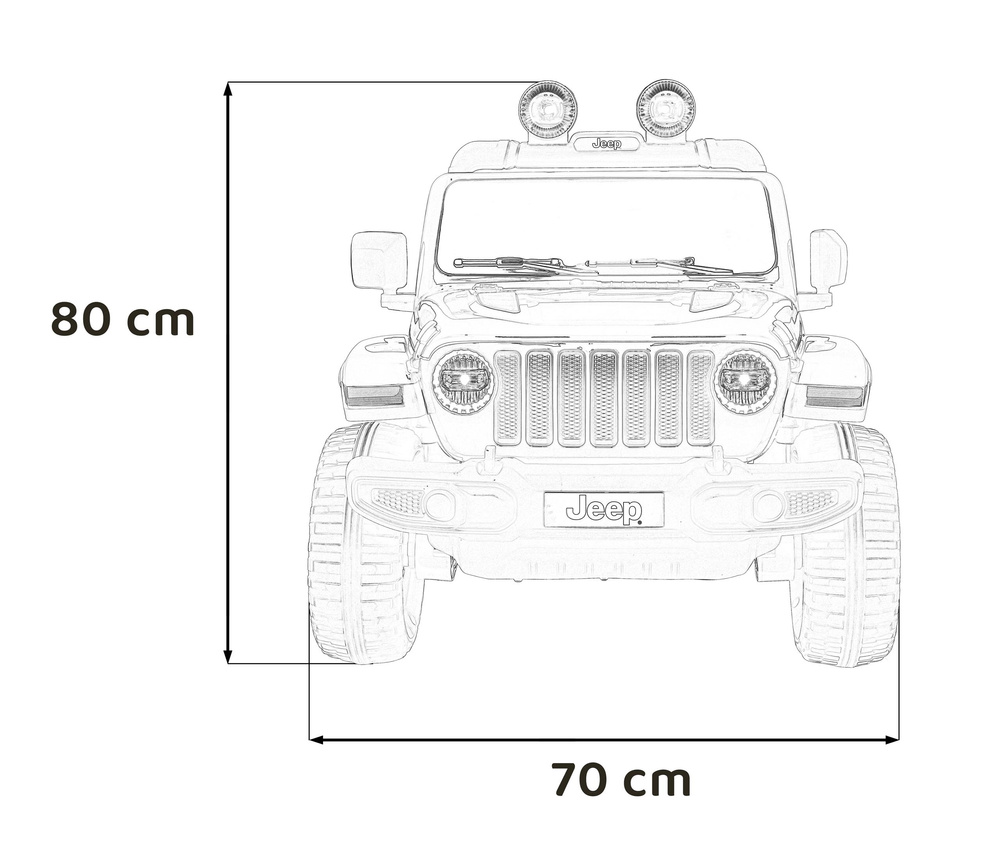 Jeep Wrangler Rubicon na akumulator dla dzieci Pomarańczowy + Pilot + Radio MP3 LED + Koła EVA