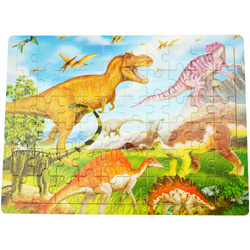 Puzzle drewniane układanka dla dzieci Dino Świat Dinozaurów 60 el.