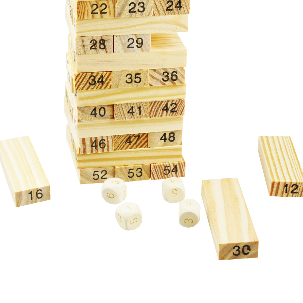  Gra Jenga drewniana klocki numeryczne dla dzieci 