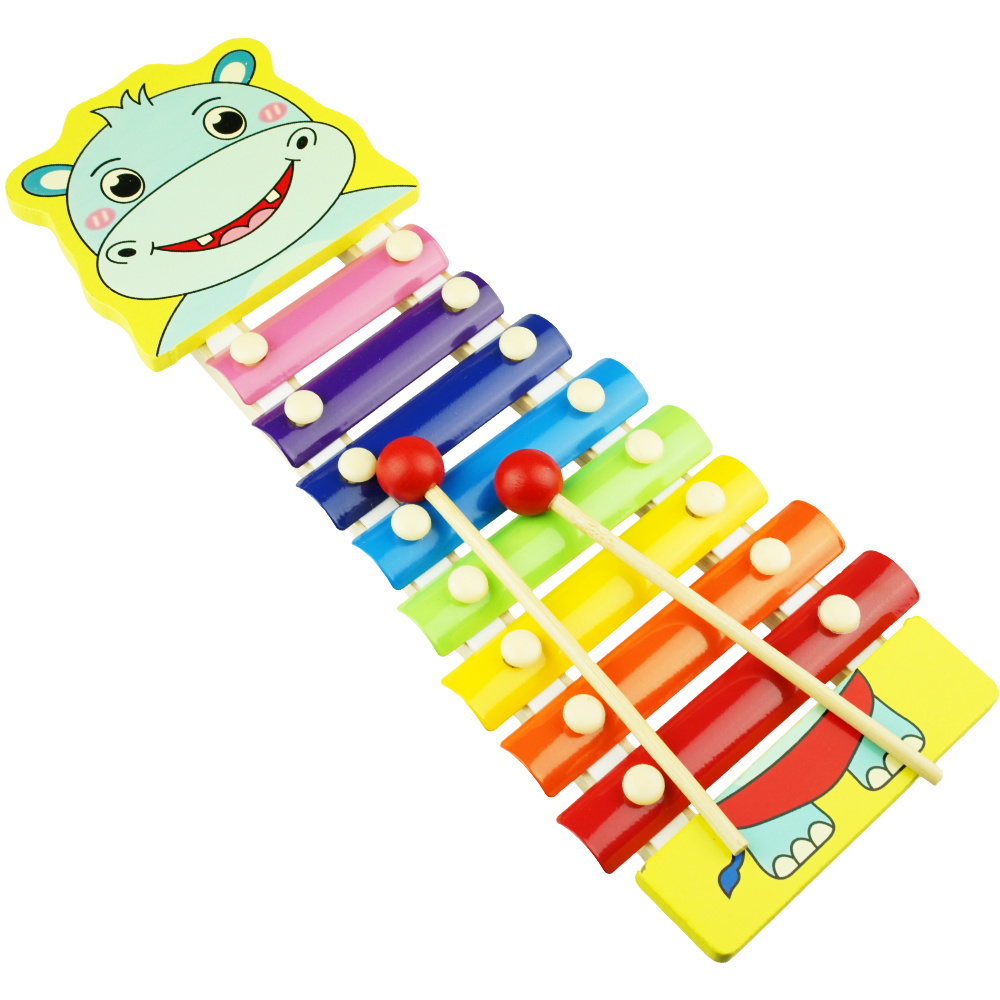 Cymbałki kolorowa edukacyjna zabawka muzyczna dla dzieci Hipopotam