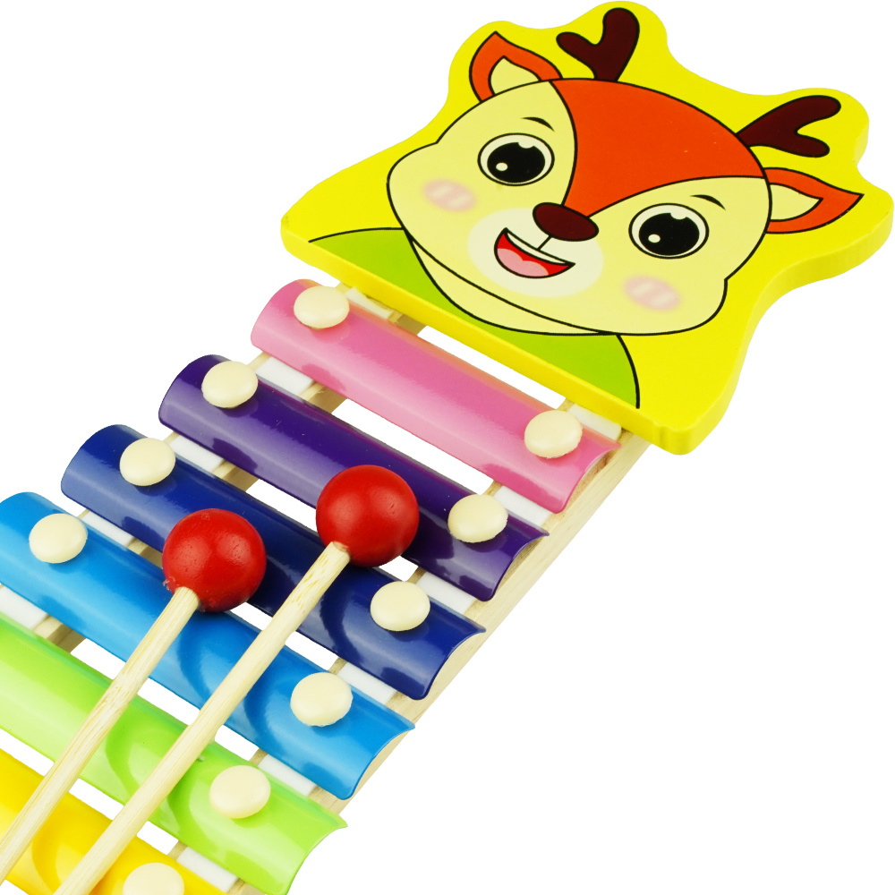 Cymbałki kolorowa edukacyjna zabawka muzyczna dla dzieci Jelonek