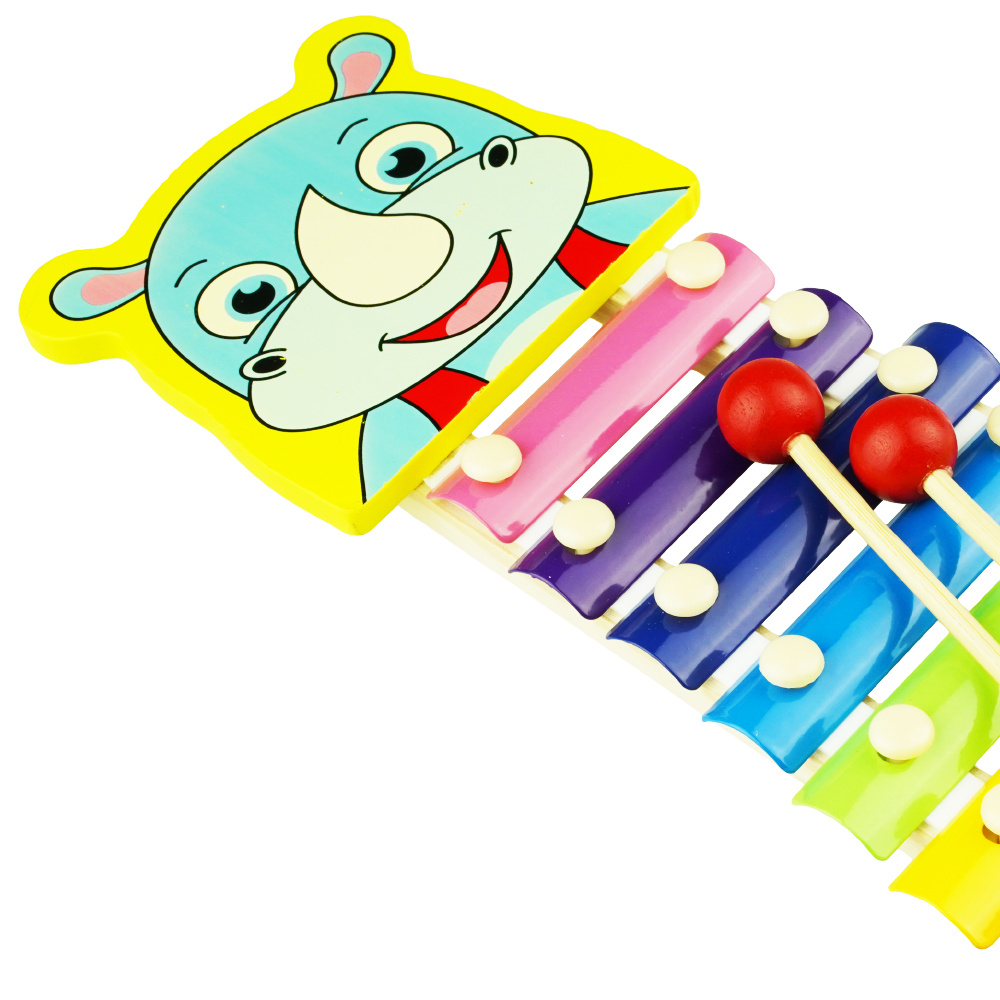 Cymbałki kolorowa edukacyjna zabawka muzyczna dla dzieci nosorożec