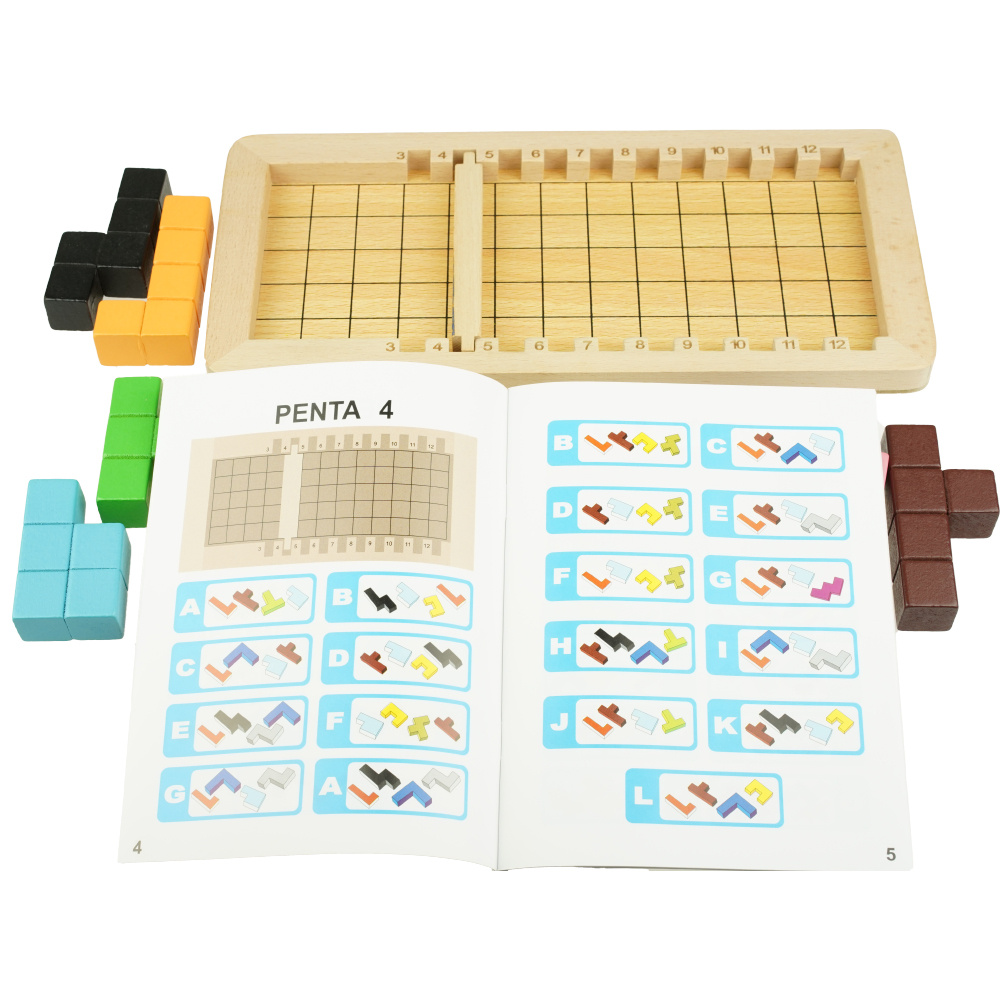 Drewniana gra Tetris puzzle układanka logiczna łamigłówka