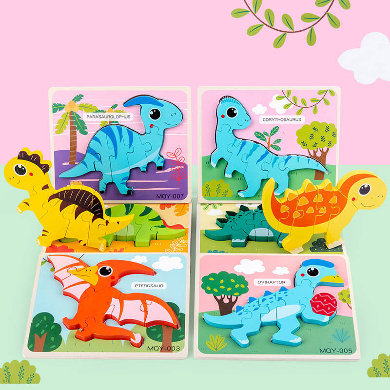 Drewniana kolorowa układanka puzzle dinozaury Lsanosaurus