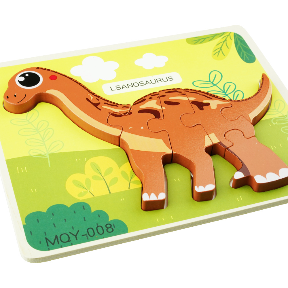 Drewniana kolorowa układanka puzzle dinozaury Lsanosaurus