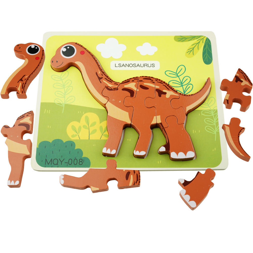 Drewniana kolorowa układanka puzzle dinozaury Lsanosaurus