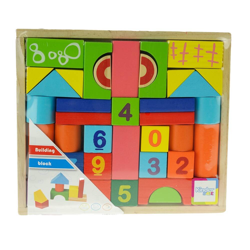 Drewniane klocki edukacyjne puzzle Sorter konstrukcyjne 42el.układanka