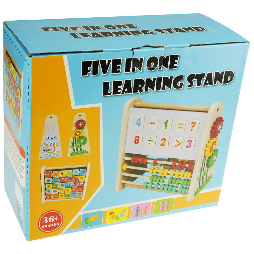 Drewniane liczydło edukacyjne nauka liczb 5w1 Montessori