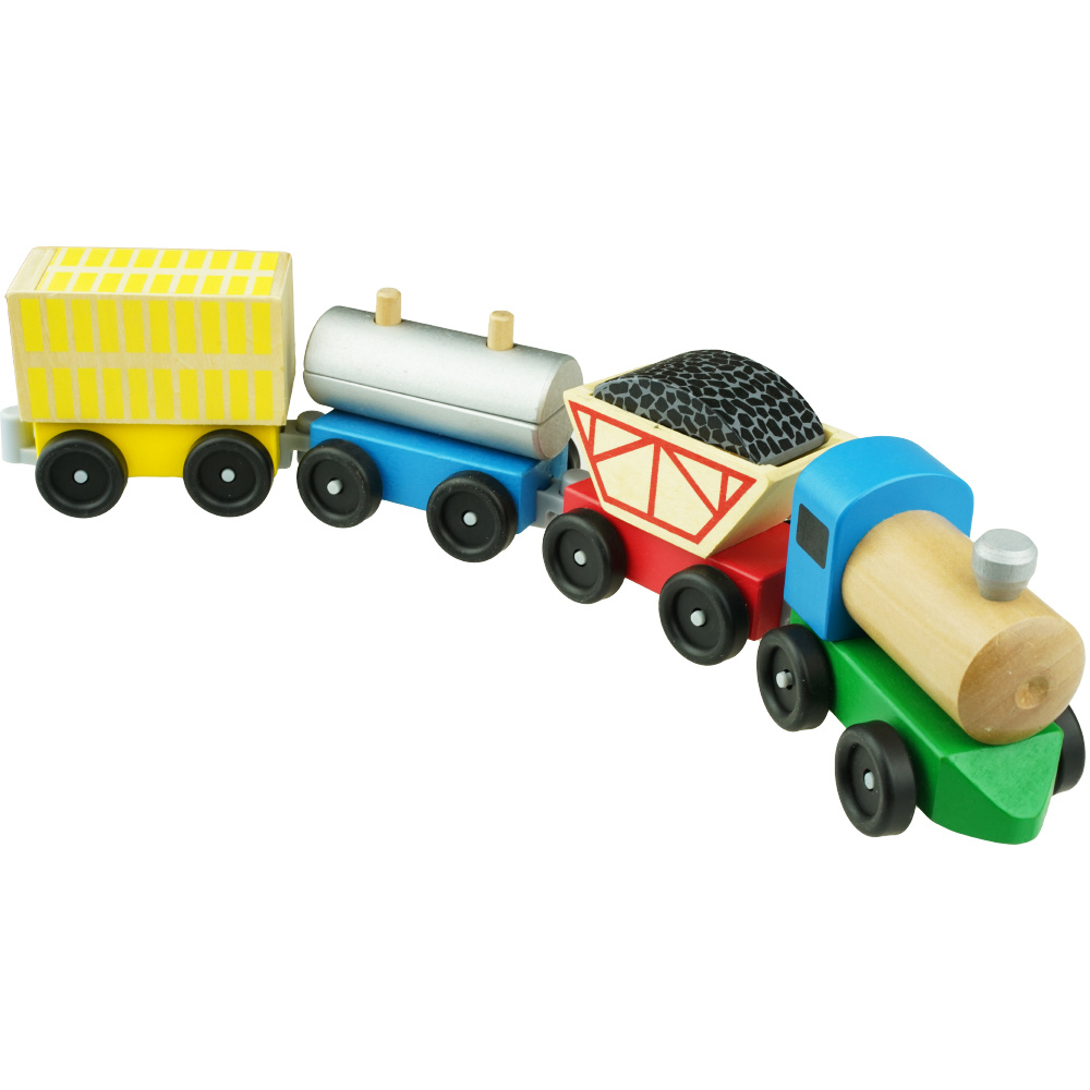 Drewniany pociąg lokomotywa z klockami sorter ciuchcia 