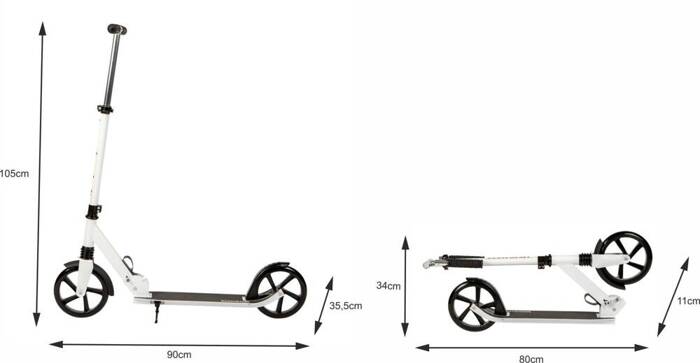 Duża składana hulajnoga 95-105 cm Bauerkraft