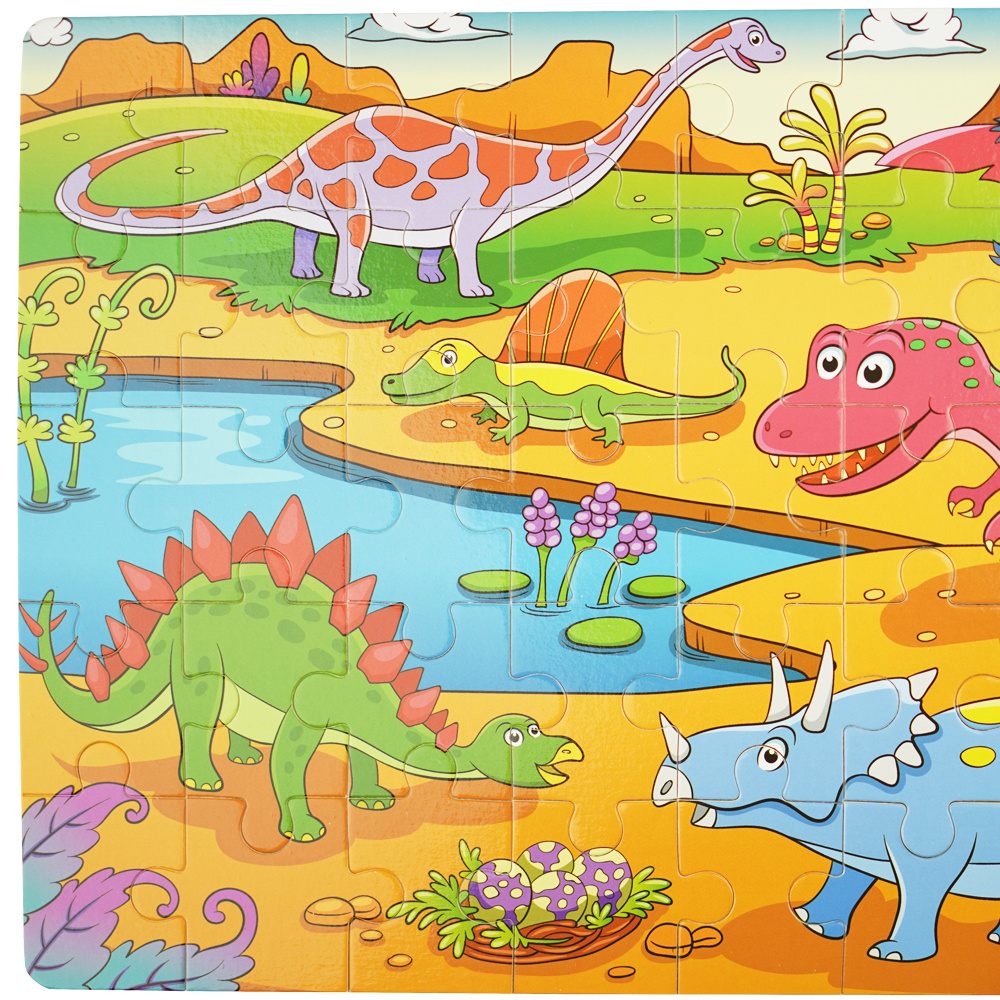 Kolorowa układanka puzzle dla dzieci 40 el. dinozaury