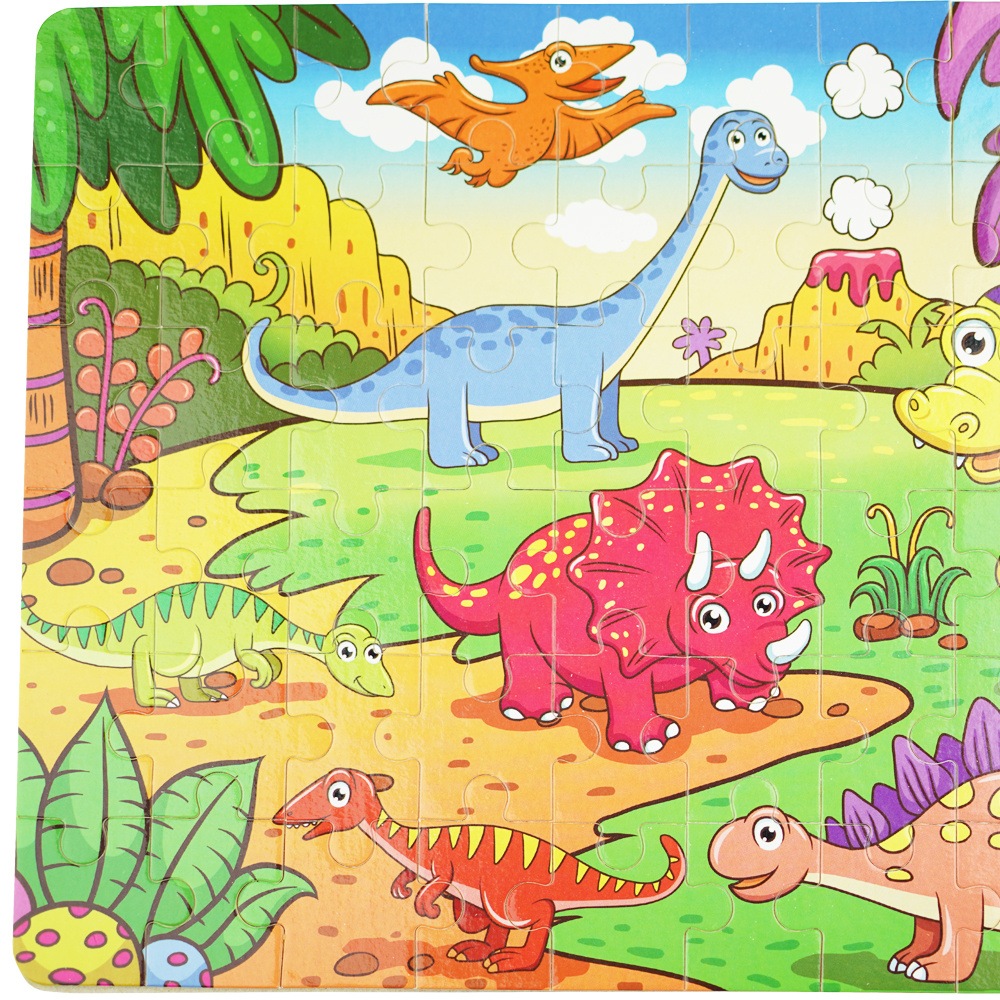 Kolorowa układanka puzzle dla dzieci 40 el. dinozaury